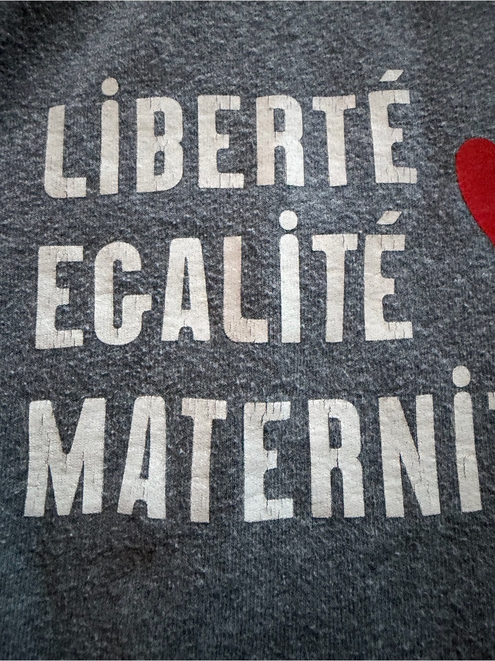 Clare V Gray Crewneck Sweatshirt with White liberté text - Picture 4 of 6